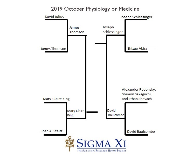 2019 Final Four Bracket Physiology or Medicine
