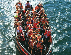 Boat returning to ship 